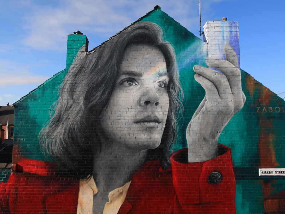 Zabou - Street Art Portrait of Isaac Newton