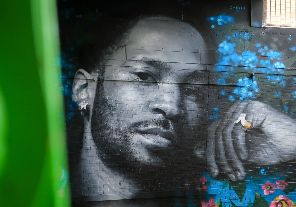 Street art portrait Kaytranada by Zabou