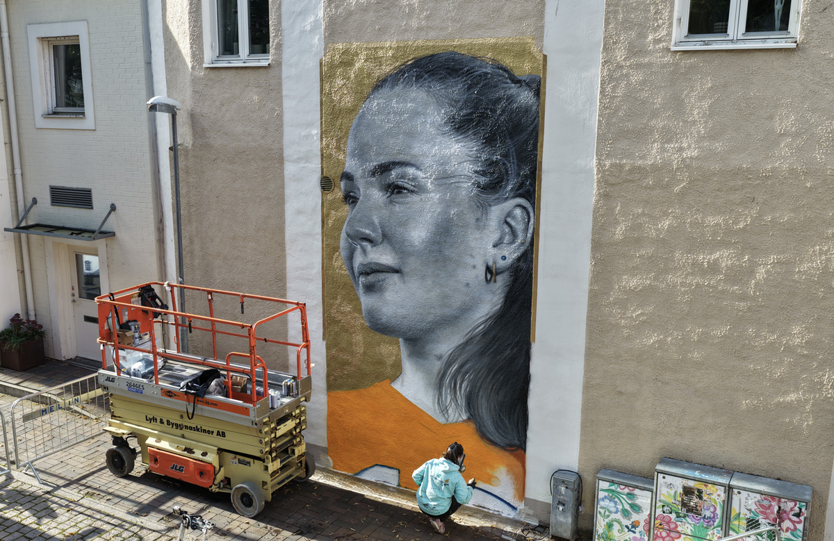 Street art Isabelle Haak by Zabou in Angelholm Street art Isabelle Haak by Zabou in Angelholm