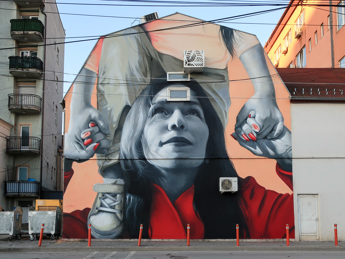 Street art mural Ferizaj Kosovo by Zabou Street art mural Ferizaj Kosovo by Zabou