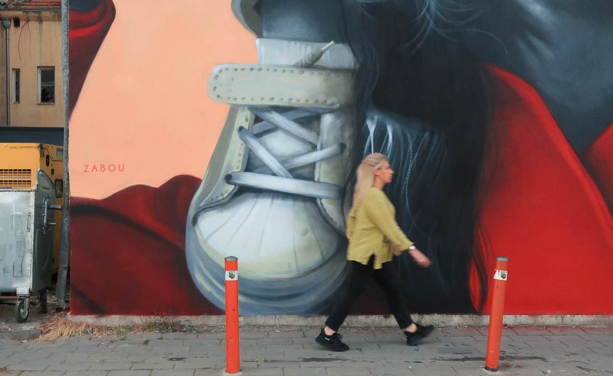 Street art mural Ferizaj Kosovo by Zabou Street art mural Ferizaj Kosovo by Zabou