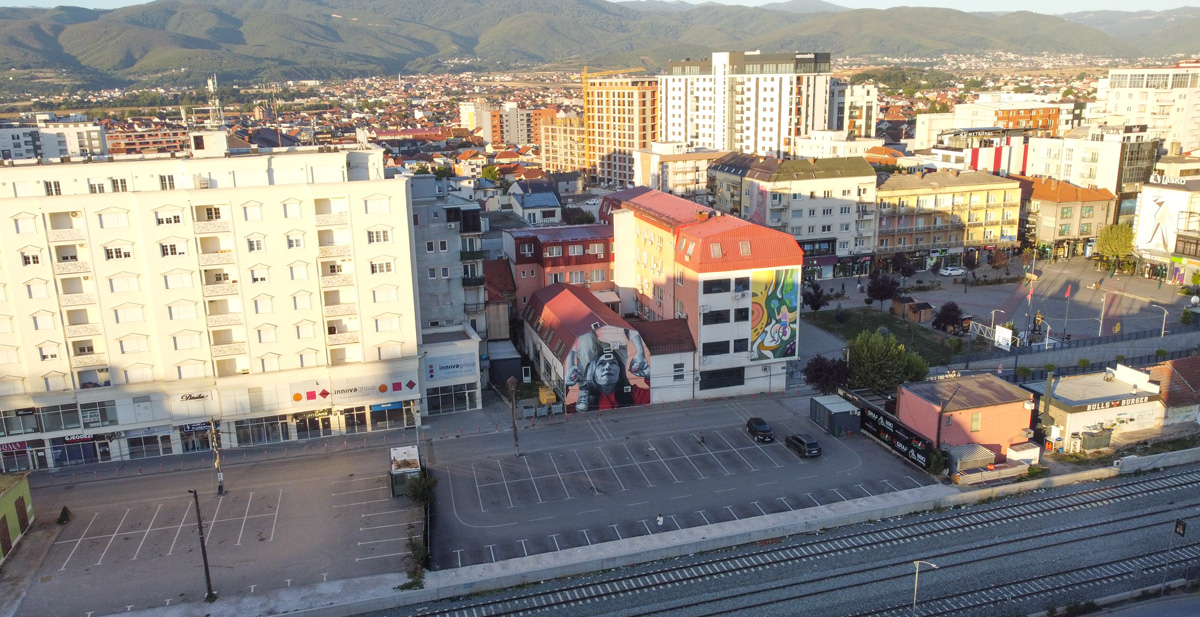 Street art mural Ferizaj Kosovo by Zabou