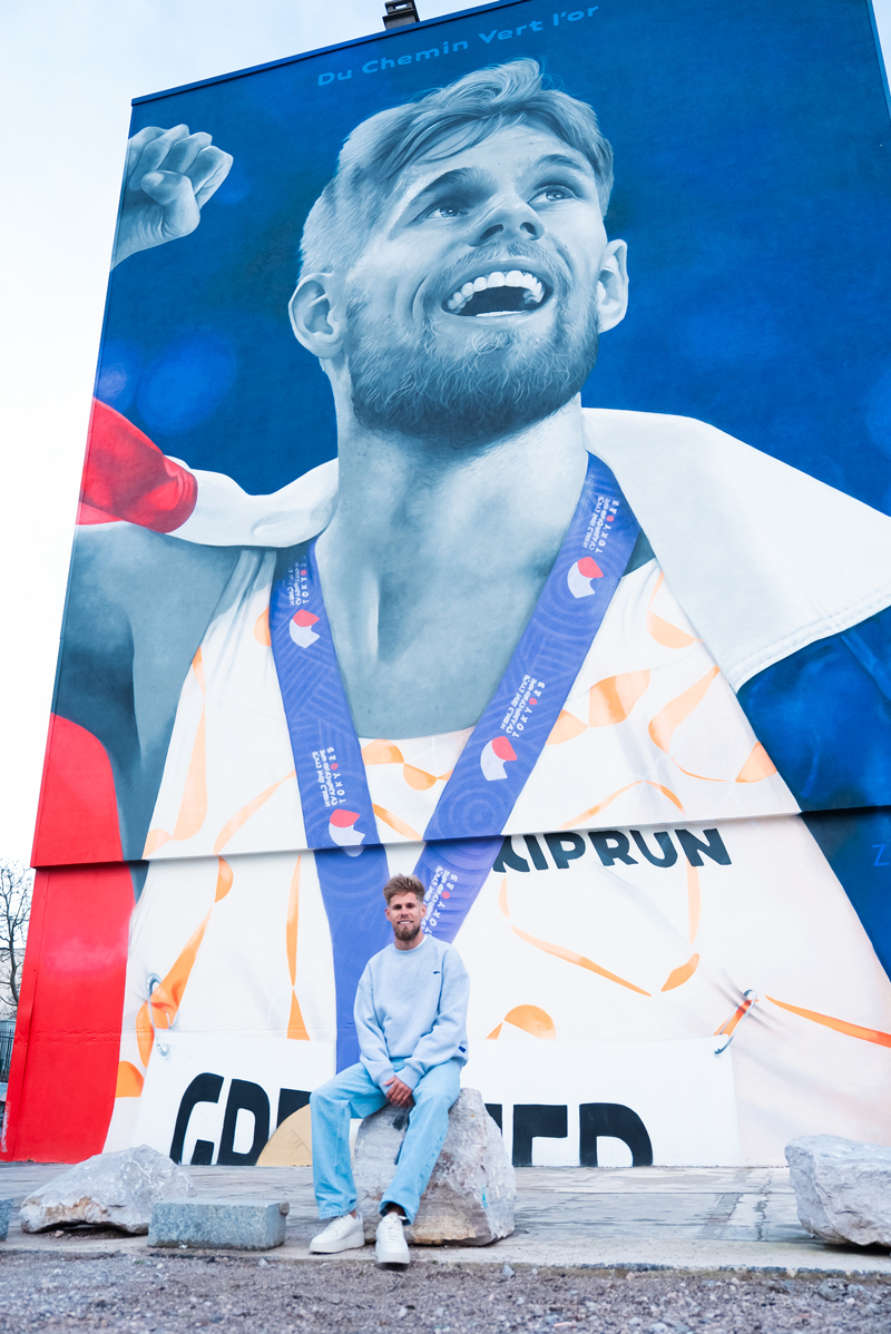 Fresque de Jimmy Gressier par Zabou Boulogne sur mer