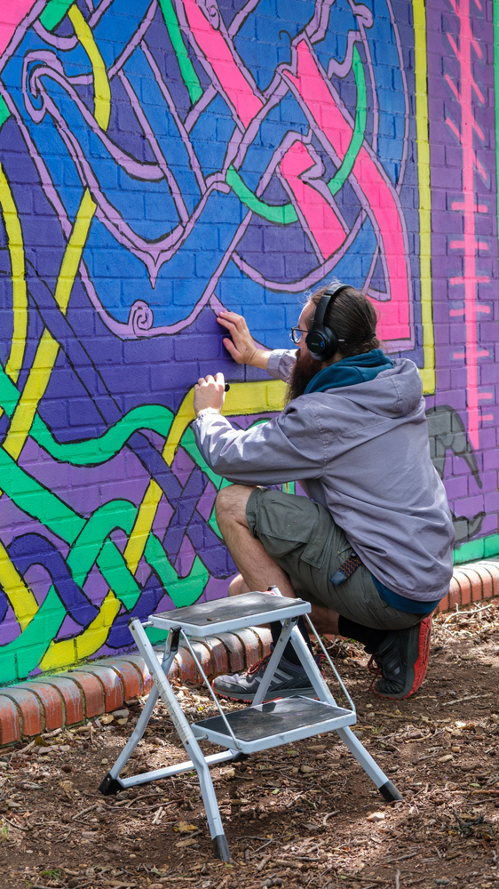 Street art mural by Zabou collaboration project in Chelmsford
