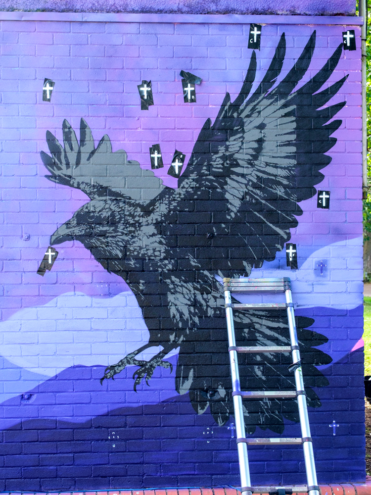 Street art mural by Zabou collaboration project in Chelmsford