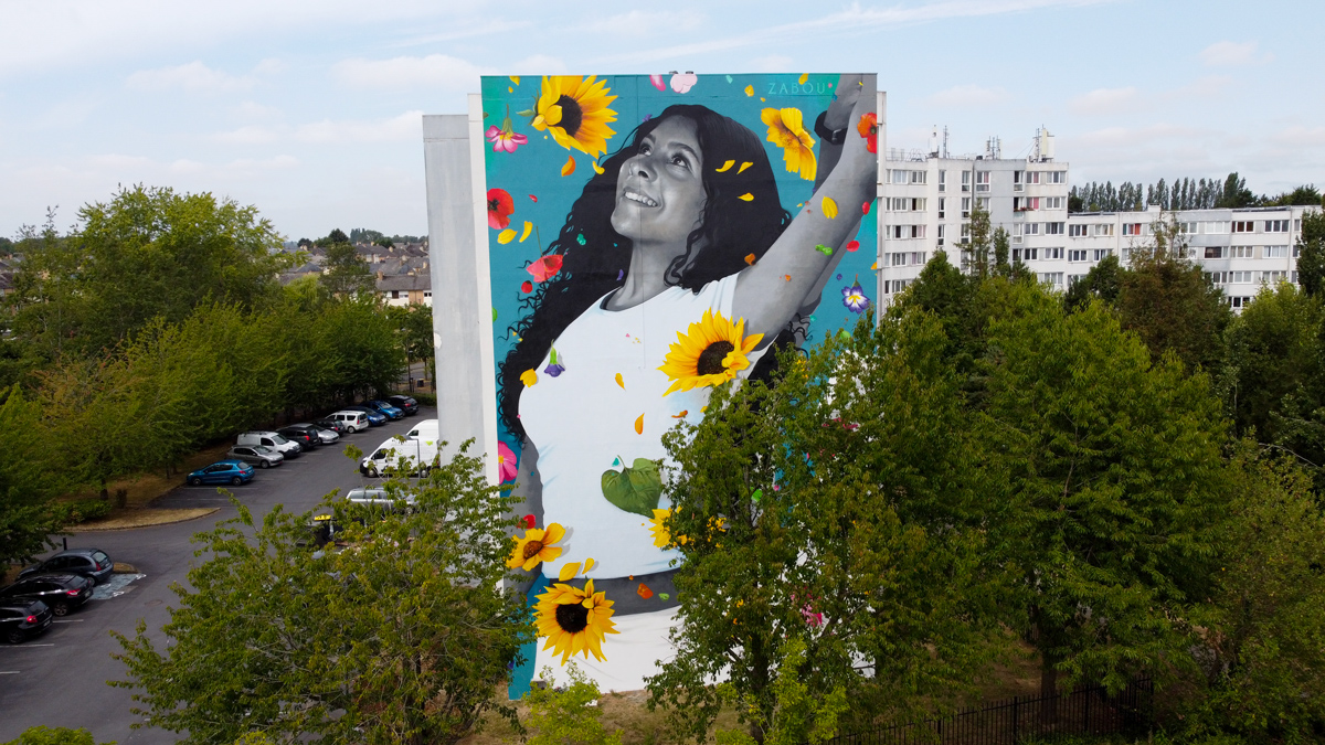 Street art by Zabou Joy mural Maubeuge France Street art by Zabou Joy mural Maubeuge France