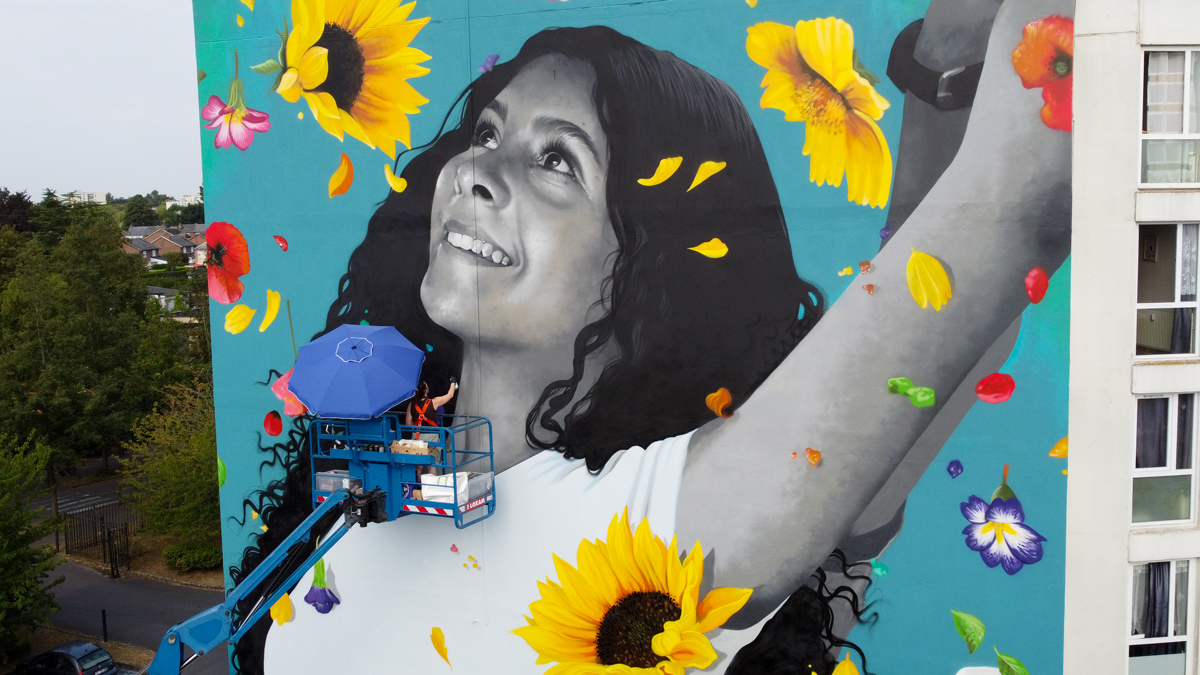 Street art by Zabou Joy mural Maubeuge France Street art by Zabou Joy mural Maubeuge France